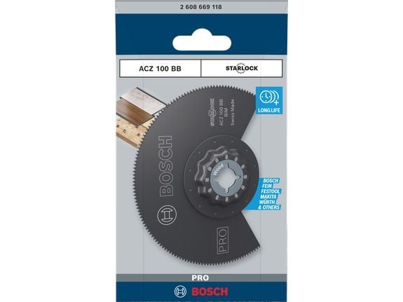 Bosch 2 608 669 118, Segmentert blad, Laminat, Polyvinylklorid (PVC), Tre med spiker, Sort, 10 cm, 1 stykker