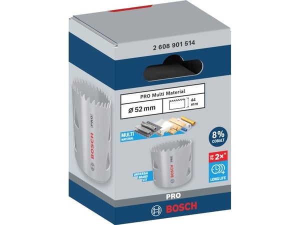 Bosch PRO Multi Material, Yksi, Pora, Kipsilevy, Metalli, Kirjometalli, Muovi, Pehmeä puu, Harmaa, Kobolttiteräs, Pikateräs-kobolttiseos (HSS-Co)