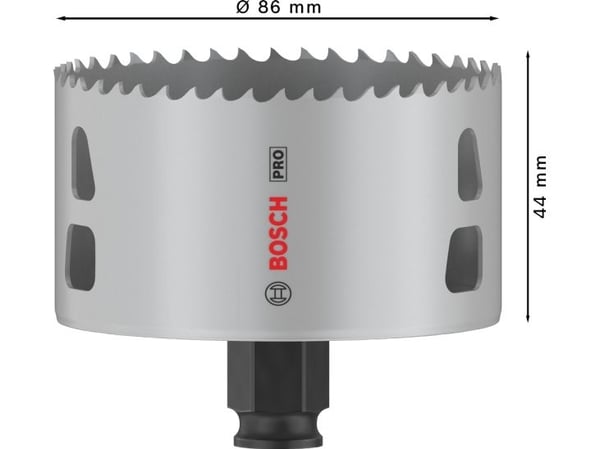 Bosch PRO Multi Material PC Plus, enkelt, bor, gips, metall, ikke-jernholdig metall, plast, mykt treverk, svart, grå, koboltlegert høyhastighetsstå...
