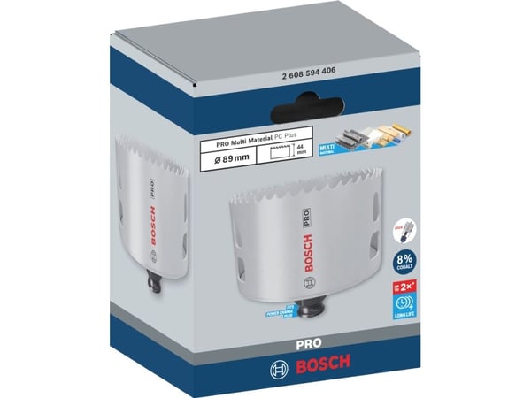 Bosch PRO Multi Material PC Plus, Yksi, Pora, Kipsilevy, Metalli, Kirjometalli, Muovi, Pehmeä puu, musta, Harmaa, Kobolttiteräs, Pikateräs-koboltti...