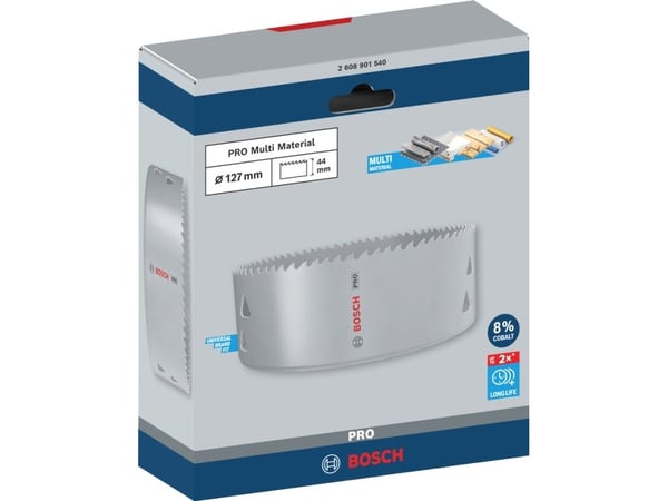 Bosch PRO Multi Material, Yksi, Pora, Kipsilevy, Metalli, Kirjometalli, Muovi, Pehmeä puu, Harmaa, Kobolttiteräs, Pikateräs-kobolttiseos (HSS-Co)