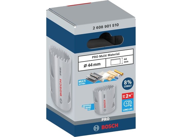 Bosch PRO Multi Material, Enkelt, Bor, Gips, Metall, Ikke-jernholdig metall, Plast, Mykt treverk, Grått, Koboltstål, Koboltlegert høyhastighetsstål...