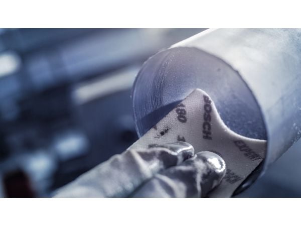 Bosch W480, Slipeark, Finkornet, P180, Etterbehandling, Malingsfjerning, Metall, Maling, Plast, Tre, Hvit