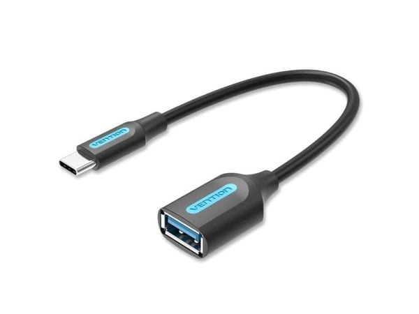 USB-C 3.1 hann til USB-A hunn OTG-kabel Vention CCVBB 0,15 m, svart, PVC