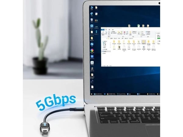 USB-C 3.1 hann til USB-A hunn OTG-kabel Vention CCVBB 0,15 m, svart, PVC