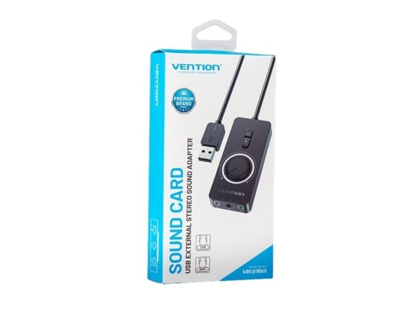 USB 2.0 eksternt lydkort Vention CDRBF 1m (svart)