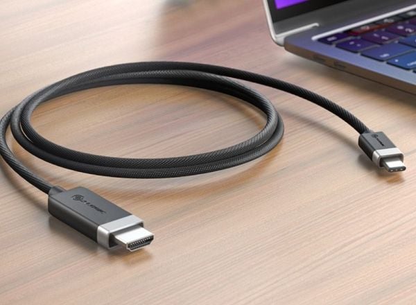 ALOGIC FUCHD1-SGR, 1 m, HDMI-tyyppi A (vakio), USB Type-C, Uros, Uros, Suora