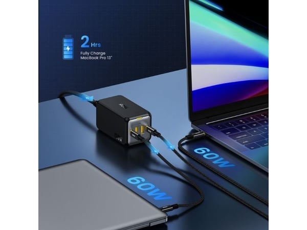 AOHI nettlader AOC-C006 120 W med 2x USB-C og 2x USB-A (svart)