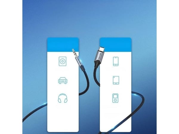 TRRS 3.5mm uros 3.5mm naaras audio jatkokaapeli 1m Vention BGKHF musta