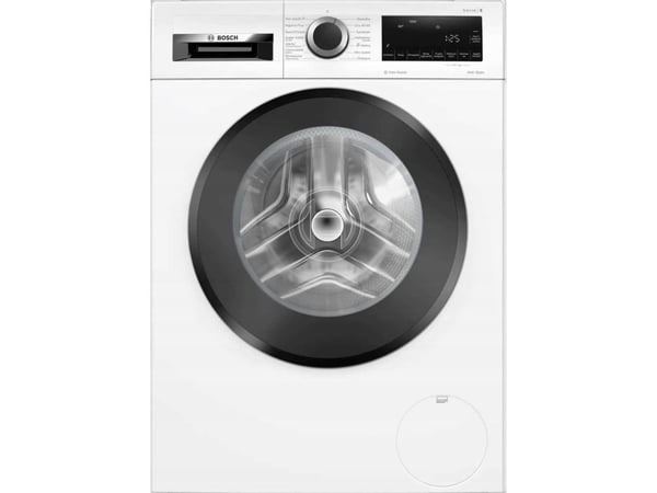Bosch Serie 6 vaskemaskin WGG242ZKPL — 9 kg, 1200 o/min, EcoSilence Drive, ActiveWater Plus, SpeedPerfect & Steam Iron Assist (hvit/svart dør)