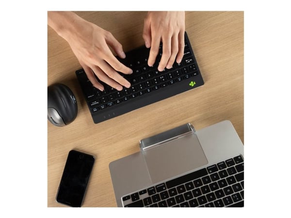 R-Go Compact Break - Tastatur - with integrated break indicator - compact - trådløs - Bluetooth 5.0 - QWERTY - Spansk - svart