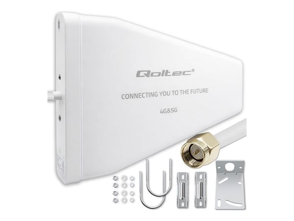 Qoltec - Antenne - mobiltelefon, IoT - 9 dBi - direksjonal - ekstern montering, mast, utendørs, brakettfeste