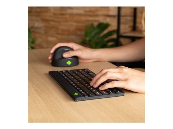 R-Go Compact Break - Tastatur - with integrated break indicator - compact - trådløs - Bluetooth 5.0 - QWERTY - Spansk - svart