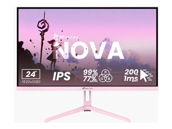 Arozzi Nova 24“ IPS 200Hz - Gaming Monitor - Pink