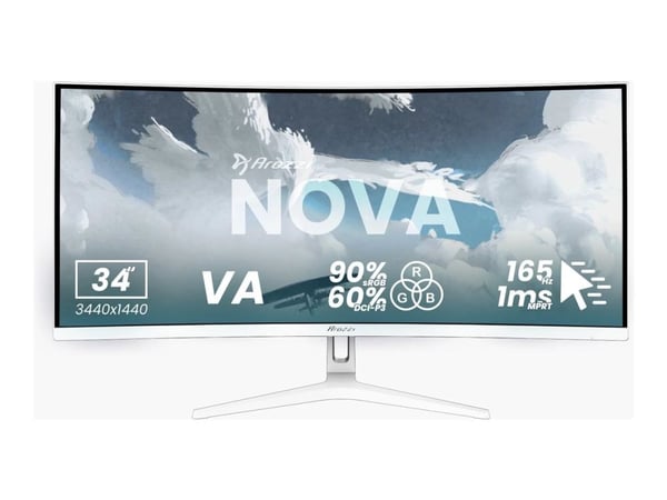 Arozzi Nova 34“ Curved VA 165Hz - Gaming Monitor - White