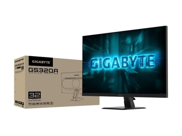 Gigabyte GS32QA - LED-skärm - spel - 32" (31.5" visbar) - 2560 x 1440 QHD @ 180 Hz - SS IPS - 300 cd/m² - 1000:1 - 1 ms - 2xHDMI, DisplayPort