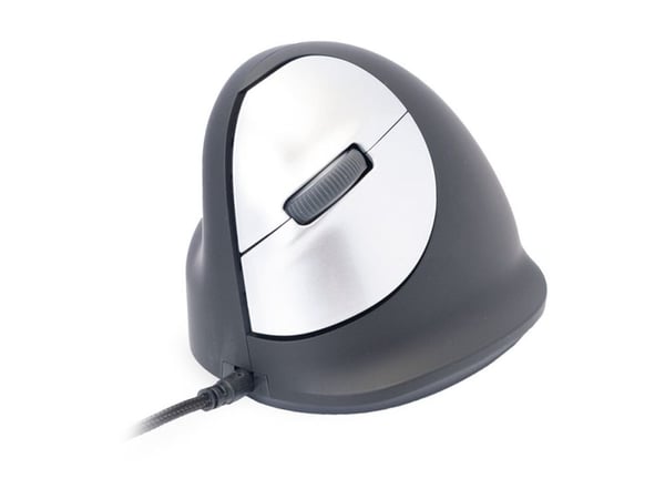 Quinta HE Ergo, Vasenkätinen, Optinen, USB A-tyyppi, 3400 DPI, Musta, Hopea