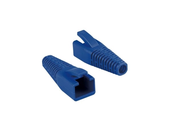 LogiLink knekkbeskyttelseshylse for RJ45-plugger, kan forkortes, blå laget av PVC 95A, for Cat.5, Cat. 6 eller Cat.6A RJ45-plugger, - 1 stk (MP0059)