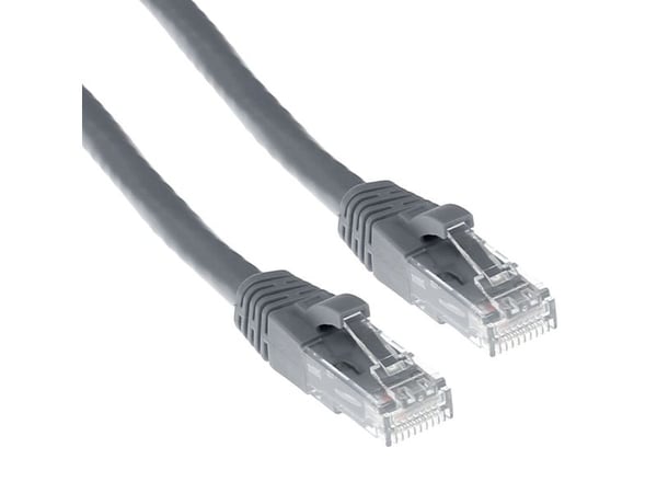 Grå 0,5 meter U/UTP CAT6A patchkabel snagless med RJ45-kontakter