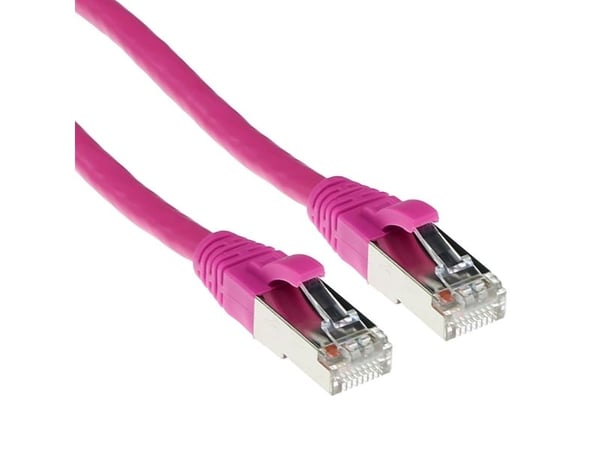 Rosa 0,5 meter LSZH SFTP CAT6A patchkabel snagless med RJ45-kontakter