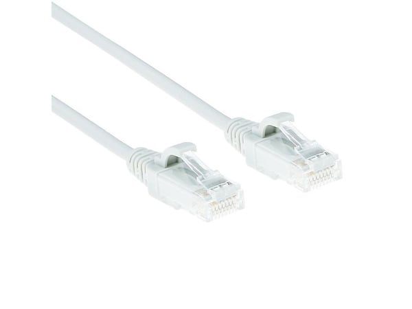 White 2 m LSZH U/UTP CAT6 datacenter slim patchkabel snagless med RJ45