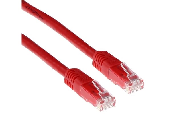 ACT Red 3 meter LSZH U/UTP CAT6 patch cable with RJ45 connectors