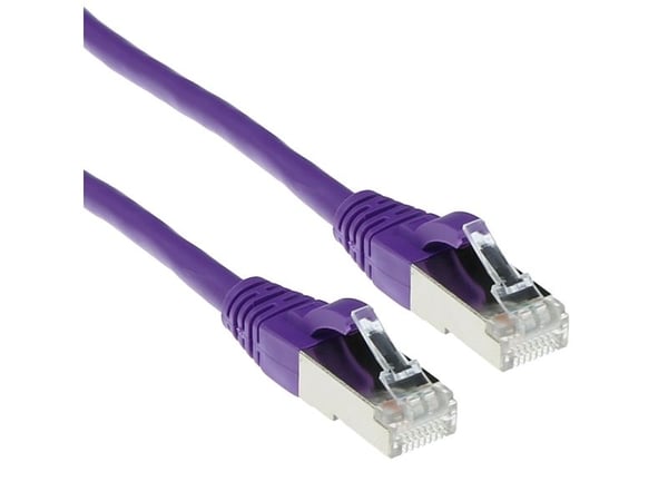 ACT Purple 15 meter LSZH SFTP CAT6A patchkabel snagless med RJ45-kontakter