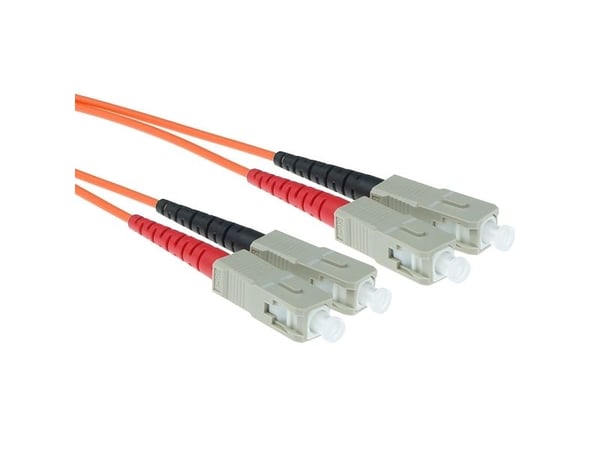 1 meter LSZH multimode 62,5/125 OM1 fiber patchkabel duplex med SC-anslutningar
