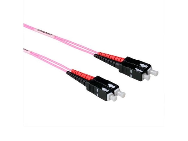 1 metri LSZH multimode 50/125 OM4 kuitu patchkabel duplex med SC-stik