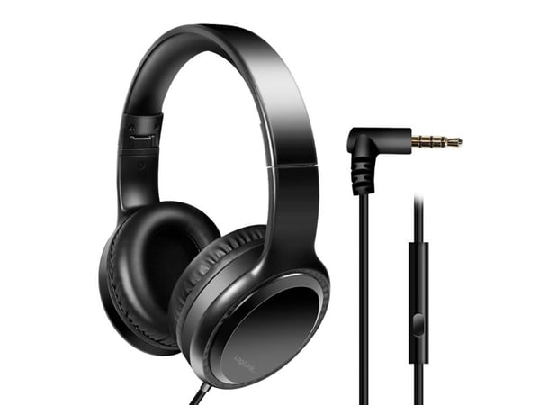 LogiLink stereoheadset med mikrofon 3,5 mm jack plugg sort