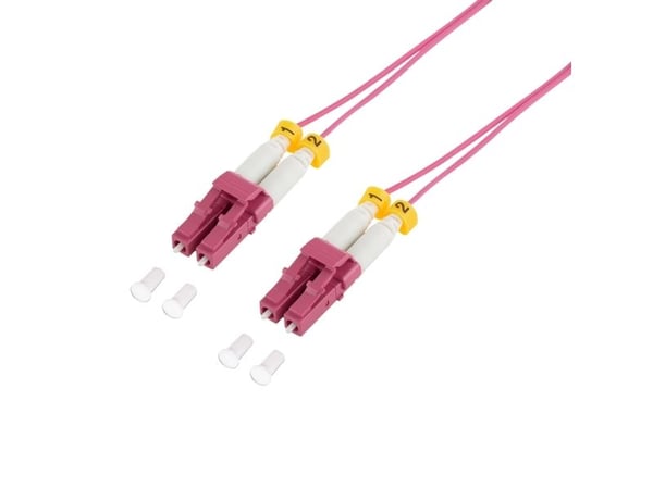 LogiLink Patchkabel OM4 LWL 1m LC-LC Duplex, ekstra dun, fiolett