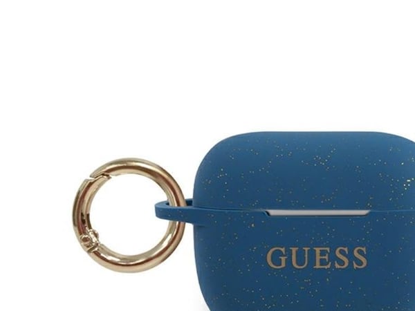 Guess beskyttelsesetui GUACAPSILGLBL silikon glitter til AirPods Pro, mørk blå