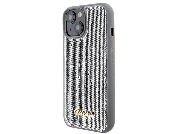 Guess Sequin Script metallikotelo iPhone 15:lle - hopea