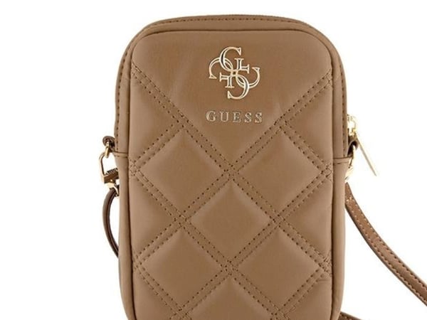 Guess quiltet veske med glidelås 4G (GUWBZPSQSSGW) brun