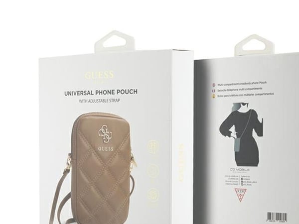 Guess quiltet veske med glidelås 4G (GUWBZPSQSSGW) brun