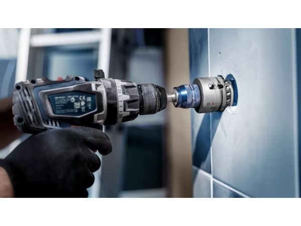 Bosch 2 608 901 566, Single/enkelt, Drill, Soft Keramiske veggflis, Stein, Flis, Svart, Grå, Sekskanttange, 4 cm