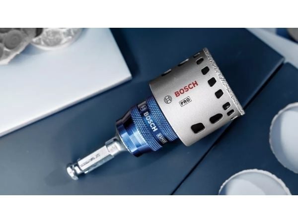Bosch 2 608 901 566, Single/enkelt, Drill, Soft Keramiske veggflis, Stein, Flis, Svart, Grå, Sekskanttange, 4 cm
