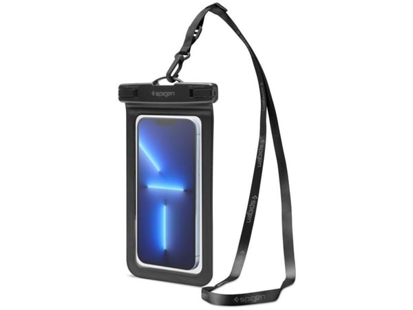 Spigen A601, Vannsportsaktiviteter, Smarttelefon, Svart, Gjennomsiktig, Polykarbonat, Klikkspenne, IPX8