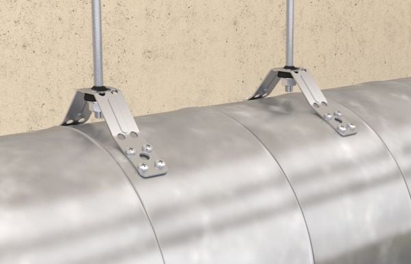 Fischer 24675, Ventilation duct clamp, Stål, Zink stål, 0,5 kN, M8, DIN EN 10111, DIN EN 10025, DIN 4109, DIN 4102