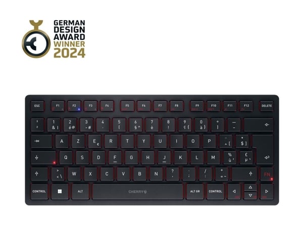 CHERRY KW 9200 MINI - Tangentbord - trådlös - 2.4 GHz, Bluetooth 5.0 - AZERTY - belgisk - tangentbrytare: CHERRY SX - svart