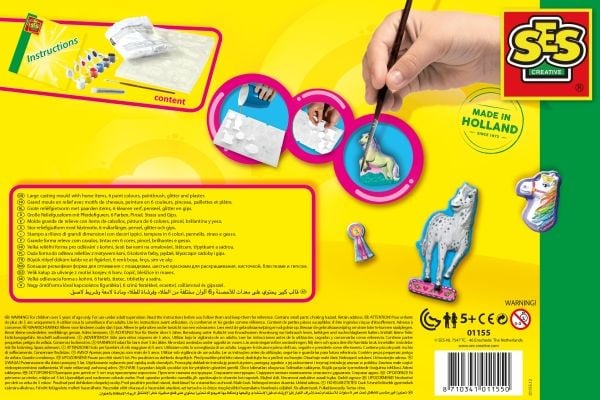 SES Creative Mould &amp; Paint - Hevoset glitterin kanssa