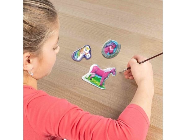 SES Creative Mould &amp; Paint - Hevoset glitterin kanssa