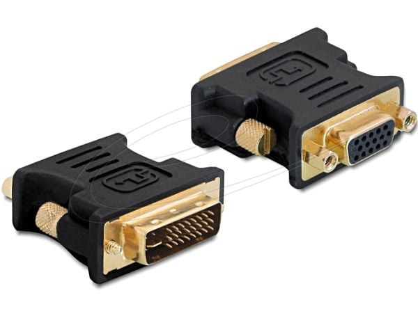 Delock - VGA-adapter - DVI-I (hane) till HD-15 (VGA) (hona) - tumskruvar - för P/N: 95253