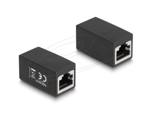 Delock - Kopplingsdon för nätverk - RJ-45 (hona) till RJ-45 (hona) - UTP - CAT 6 - svart