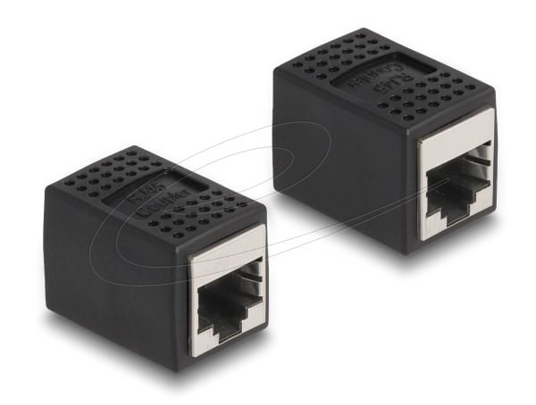 Delock - Kopplingsdon för nätverk - RJ-45 (hona) till RJ-45 (hona) - STP - CAT 6a - svart