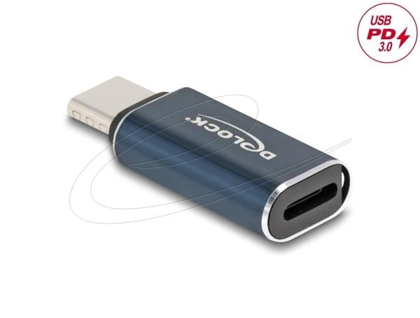 Delock - USB-adapter - USB-C (hann) til Lightning (hunn) - USB 2.0 - 5 / 9 / 12 / 15 / 20 V - 3 A - støtte for Power Delivery 3.0 - antrasitt