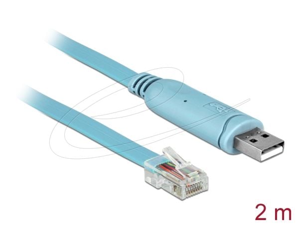 Delock - Seriell kabel - USB (hann) til RJ-45 (hann) - 2 m - EIA-232 - blå