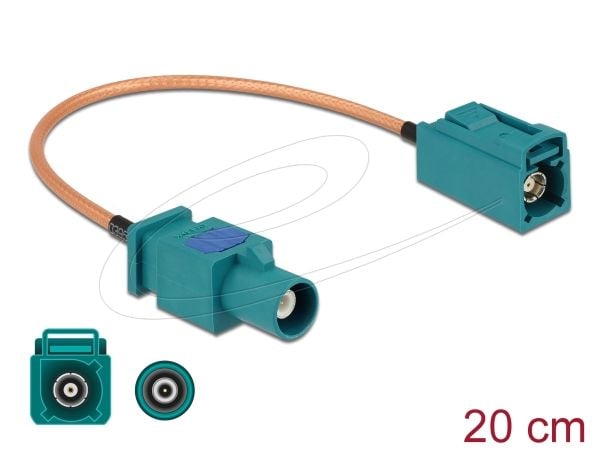 Delock - Antennkabel - FAKRA Z-kontakt (P) till FAKRA Z-kontakt (R) - 20 cm - koaxial - RG-316