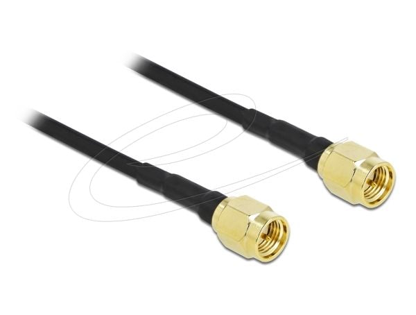 Delock - Antennkabel - SMA kontakt till SMA kontakt - 2 m - koaxial - svart
