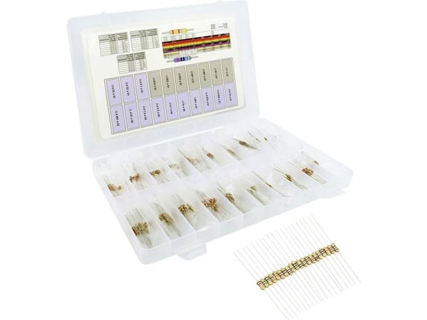TRU COMPONENTS 418706 418706 Hiilipäällysteen vastusvalikoima aksiaalilangalla 5% 390 osaa